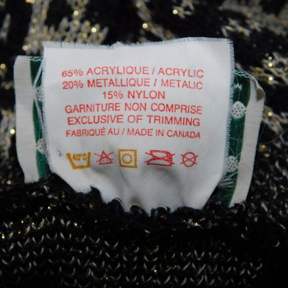 Vintage Separate Scene Womens L Black Gold Metallic Pullover Knit Sweater Retro - Picture 6 of 16